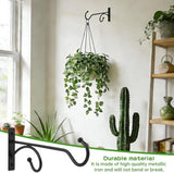 2PCS Plant Hanger Hooks 8Inch Hanging Plant Bracket,Metal Plants Bracket Wall Hooks for Hanging Plants, Bird Feeder,Flower Basket,Wind Chimes,Indoor/Outdoor Wall Mount