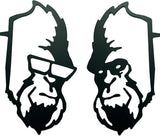 Peeping Bigfoot Metal Yard Art, Garden Branch Peeking Yeti Decor, Outdoor Metal Bigfoot Tree Hugger Decorations, Sasquatch Face for Outdoor Decorations, Set of 2