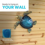 Resin Sea Turtle Decorative Statue - 16x15 Inch Tropical Wall and Garden Art -Ocean-Themed Décor for Home - Beach House - Coastal - Marine Enthusiasts