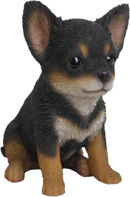 HI-LINE Sitting Chihuahua Puppy Outdoor Garden Statue - 6.5"