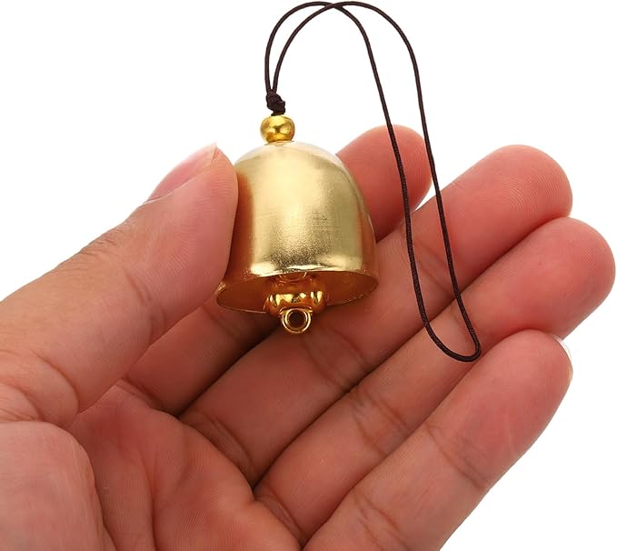 PATIKIL 3 Pcs Wind Chime, Hanging Bells Temple Bells Retro Outdoor Hanging Metal Chinese Wind Chime Round for Outside Garden Camping, Gold Brown