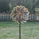 VEWOGARDEN 360° Outdoor Metal Wind Spinners Kinetic Wind Sculptures & Spinners for Yard Garden Lawn Patio Decorations, Light Green & Bronze