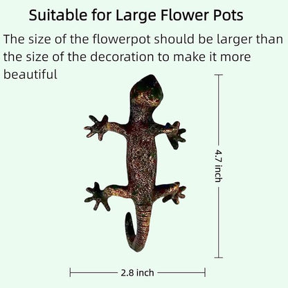 Garden Sculptures & Statues, Plant Decorations for Pots, Fairy Garden Accessories, Resin Gecko Statues, Gecko Flower Pot Decorations, for Family or Friends (Gecko)