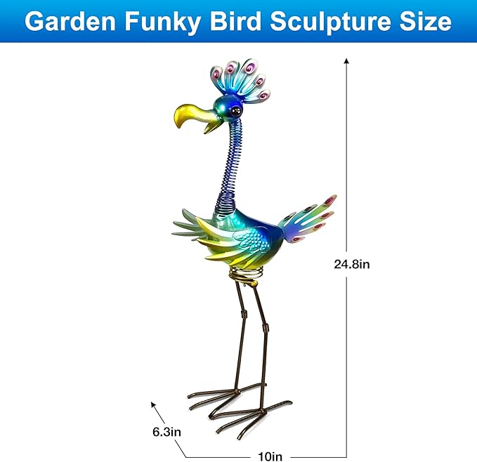 Vibrant Metal Flamingo Decor - Large Metal Yard Art - Outdoor Decoration Garden Statues - Standing Pink Flamingo for Yard, Elegant Flamingos Garden Sculpture & Gift for Women
