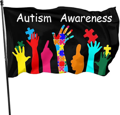 Autism Awareness Flag 3x5 Ft Outdoor Indoor With Grommet Home House Garden Yard Banner Decorative Sign