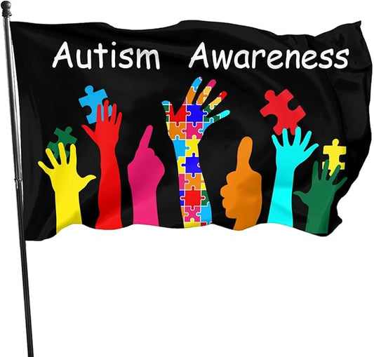 Autism Awareness Flag 3x5 Ft Outdoor Indoor With Grommet Home House Garden Yard Banner Decorative Sign
