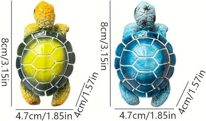 Cute Climbing Tortoise Flower Pot Hugger Figurines Resin Hanging Turtle Statue Planter Pot Decorations for Home Garden Fence Balcony Patio Lawn Yard Ornaments (Green Sea Turtle)