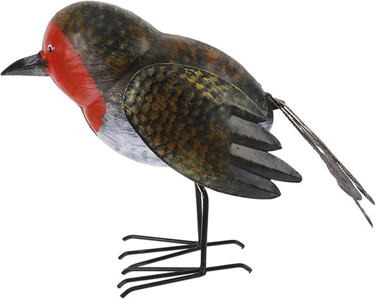 Figurine Garden Decoration Rustic Metal Bird Ornament for Outdoor Spaces for Coffee Shops Patios Iron Craft Elegant Design Bird Statue for Lawn Decor