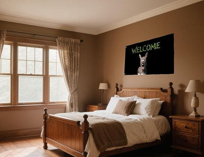 Donkey Welcome Flag 3X5FT, Farm House Flags, Donkey Meme Banner,Both Sides Printed, Men Women Banner,Vibrant Colors, Double Stitched with 2 Brass Grommets, Bar Garden Street Decoration, GYM, Office Decor,Indoor Outdoor Use,Gifts. (Donkey, 3x5ft)
