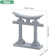 M METERXITY 2.7" H Miniature Torii Gate Ornaments with Plaque, Mini Chinese Gate Models Decorative Japanese Sandstone Tiny Home Landscape Accessories for Aquarium/Fish Tank/Garden Decor