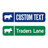 SmartSign Customize Your Own Blue Street Sign with Pig Symbol | 6" x 24" 3M EG Reflective Aluminum