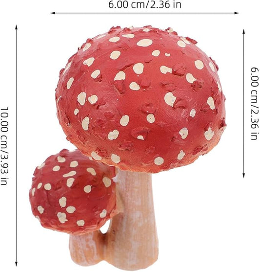 HANABASS Mini Mushroom Ornaments 3.93X2.36X2.36 Inch Resin Garden Figurine for Outdoor Yard Patio Plant Pot Decoration Fairy Garden Sculpture