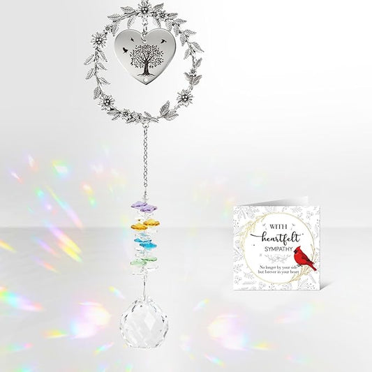 Rngmsi Memorial Gifts for Loss of Husband, Crystal Suncatcher Sympathy Gifts Ornament, Loss of Husband Bereavement Passing Away Sympathy Windows Hanging Remembrance Ornaments