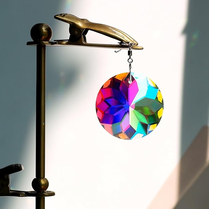 Crystal Prism Suncatcher for Window Home Decoration, 3pcs Hanging Ornament Pendant, 45mm Rainbow Maker AB