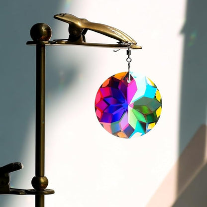 Crystal Prism Suncatcher for Window Home Decoration, 3pcs Hanging Ornament Pendant, 45mm Rainbow Maker AB