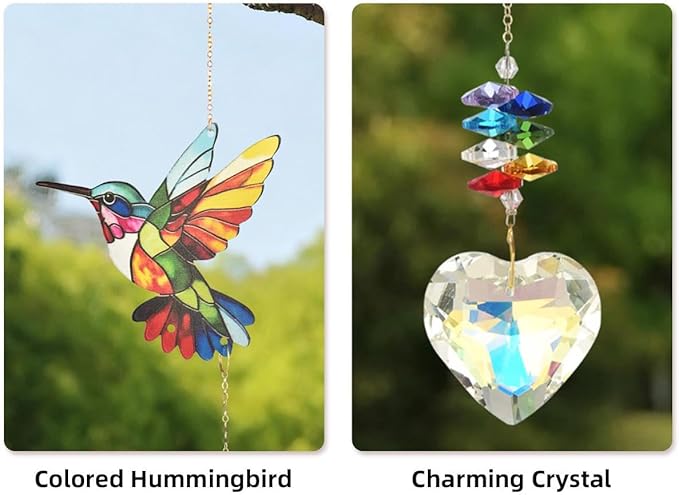 Hummingbird Crystal Suncatcher, Hummingbird Sun Catcher, Hanging Bird Suncatcher, Bird Decoration, Garden Decoration