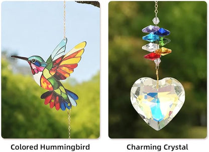 Hummingbird Crystal Suncatcher, Hummingbird Sun Catcher, Hanging Bird Suncatcher, Bird Decoration, Garden Decoration