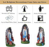 Our Lady of Lourdes Statue - 8" Resin Figurine - Saint Bernadette and Mary Statue, Sculpture with Hand-Painting - Ideal Religious Gift for Baptisms, Communions, Confirmations, Weddings, and Holidays
