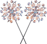 VEWOGARDEN 2PCS Metal Wind Spinners, Waterproof Wind Sculptures & Spinners Small Garden Art Outdoor Wind Spinner Kinetic Wind Spinner for Yard and Lawn