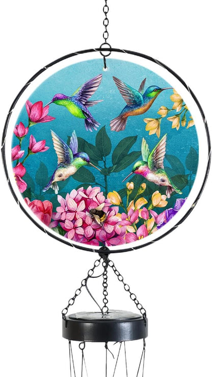 Briarwood Lane Springtime Hummingbirds Illuminated Wind Chime
