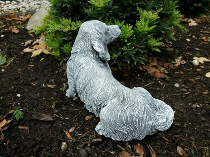 Outdoor Garden Dachshund Dog Statue Concrete Dachshund Dog Figurine Detailed Puppy Sculpture