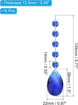 PATIKIL Teardrop Crystal Chandelier Pendants Beads, 10 Pack 145mm Length 38mm Chandelier Prisms Parts Ornaments Hanging Beads for DIY Arts Crafts Decoration, Dark Blue