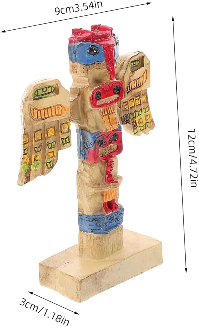 Handpainted Tribal Symbol Statue Resin Decor with Auspicious Design Unique Garden Ornament for Outdoor and Courtyard Artistic Retro Adornment Enhancing Garden Atmosphere