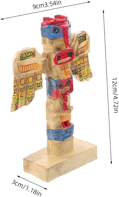 Handpainted Tribal Symbol Statue Resin Decor with Auspicious Design Unique Garden Ornament for Outdoor and Courtyard Artistic Retro Adornment Enhancing Garden Atmosphere