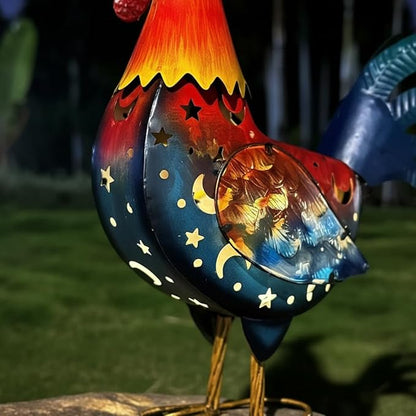 LIFFY Metal Rooster Yard Decor,18 Inch Solar Chicken Yard Decorations Outdoor,Garden Rooster Decor for Outside,Lawn Statues Decorative Ornaments for Home Patio Backyard Landscape