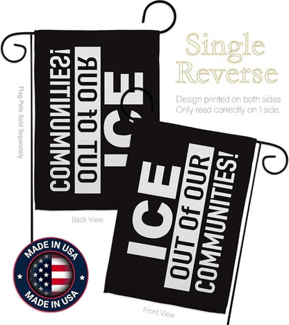 ICE Out of Our Communities Flag Hanger Kit Wall Hanging Decor Home Poster Porch Balcony Bandera para Mexican Gifts SF NY LA MAGA Abolish ICE Support Sign Protest Poster Californian Pride Decor