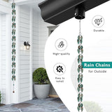 dreamysoul Rain Chains for Outside, 7.87FT Metal Leaf Adjustable Rain Chain, Decorative Rain Catcher Chains for Gutters, Downspout, Eaves, Drainage