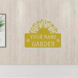 CFC0121323 Sunflower Metal Signs, Flowers Garden Plaque for Mom Grandma,Custom name Metal Garden Signs Outdoor Decor,Rustic Decorations for She Shed, Potting Shed, Housewarming Gifts
