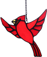 BOXCASA Red Cardinal Stained Glass Window Hanging,Cardinal Ornament Stained Glass Suncatcher for Home,Cardinals Bird Memorial Gifts for Women,Red Bird Gifts for Mother Grandma Nana