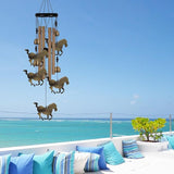 Horse Wind Chimes Outdoor Decor - with 4 Tubes 4 Bells 5 Horses Wind Chime, Mobile Romantic Horse Wind Catcher, Garden Horses Windchimes for Home, Mom Gifts, Balcony, Tree, Festival, Garden Decoration