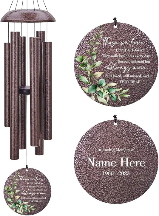 Sympathy Wind Chimes, Personalized Wind Chime for Loss of Loved Father/Mother/Lover, Commemorative Sympathy Bereavement Condolences Gifts for Funeral 36inch (Produced in USA)