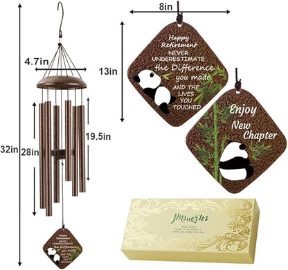 Happy Retirement Gifts for Woman Men, Funny Retirement Wind Chimes & Party Decorations, Going Away Gifts for Coworker Women Colleague Boss Teacher Nurse Military,32"