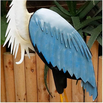 Outdoor Statue Garden Sculpture Egret Statue Courtyard Zoo Craft Product, Patio Garden Decoration, Iron Piece Craft Product (70cm)