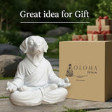OLOMA Yoga Dog Yard Garden Sculpture Concrete Stone Statue Resin Coated Heavy Weather Resistant Indoor Outdoor Decorative Accent Feature for Patio Display Decorative Garden Accent Feature