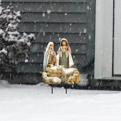 Briarwood Lane Away in a Manger Metal Art