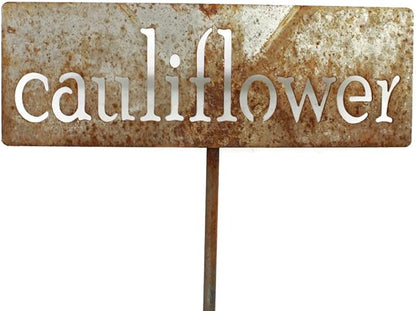 Classic Metal Garden Markers 19 Inches Tall (cauliflower, Naturally Rusted)