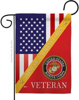 Home of Marine Corps Garden Flag - Armed Forces USMC Semper Fi United State American Military Veteran Retire - House Decoration Banner Small Yard Gift Double-Sided Made In USA 13 X 18.5, Thick Fabric