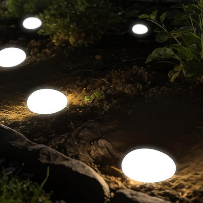 Solar Powered Outdoor Lights - Waterproof Garden Path Lighting, Pebble Shape Landscape Lights for Yard, Lawn, Patio, Walkway, White Light(1 pc)