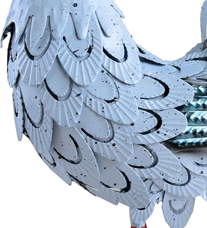 Metal Rooster Statue Garden Chicken Sculpture Decoration Metal Yard Art for Yard Outdoor Indoor Decoration (#E)