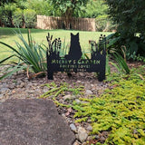 Personalized Cute Cat Kitten Metal Garden Sign,Custom Yard Sign With Stake,Outdoor Garden Décor,Pet Cat Lawn Garden Decorated Statue,Cat Sympathy Yard Metal Sign,Cat Lover Gifts Kailyard Plaque.