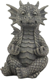 Ebros Whimsical Meditating Dragon Fists Inner Qi Strength Power Statue 5" Tall Faux Stone Resin Finish Fantasy Animated Dungeons and Dragons Welcome Guest Greeter Decor Figurine
