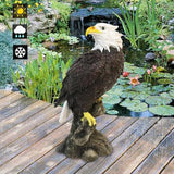 Bald Eagle Garden Statues, Outdoor Resin Sculptures, Christmas Animal Decor for Patio Porch Yard, Home Garden Desk Office Decor Art Figurine Ornament