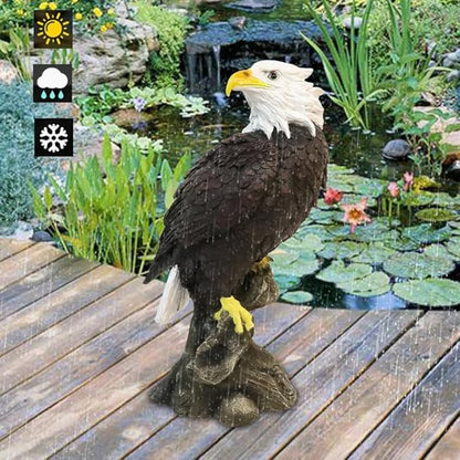 Bald Eagle Garden Statues, Outdoor Resin Sculptures, Christmas Animal Decor for Patio Porch Yard, Home Garden Desk Office Decor Art Figurine Ornament