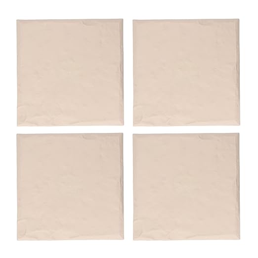 Garden Dcor Stepping Stone with Ground Stake, Polypropylene Material, Outdoor, 15.5x15.5in, Set of 4 (Beige)