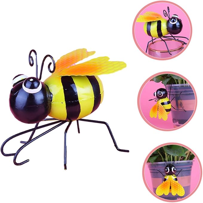 Weather-Resistant Yellow Metal Sculpture for Garden Decor Iron Art Wall Hanging Decoration UV Resistant Outdoor Rustic Farmhouse Style Accent for Lawn Porch Desk Display
