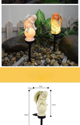 Solar Outdoor Garden Stakes Lighting for Garden Decoration, Solar Garden Gifts for Patio, Balcony, Yard Ornament, Unique Housewarming Figurine Lights, Garden Gifts for Women, Mom (Angel Sit)
